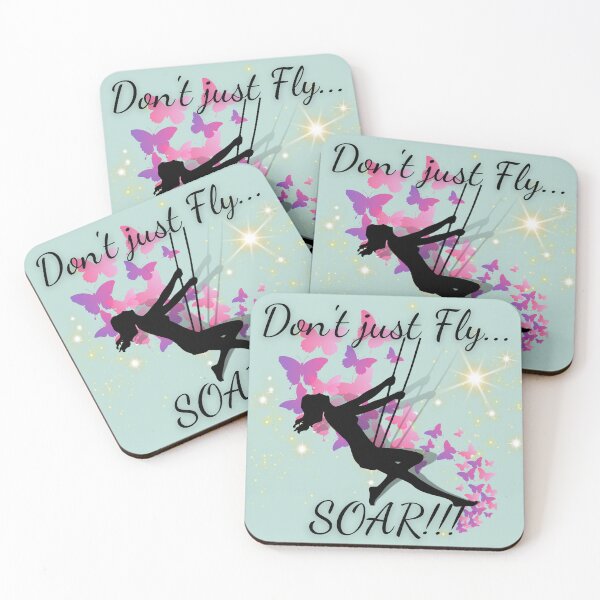 Item preview, A simple design using the silhouette of a woman and pink butterflies...Don't just fly...Soar designed and sold by ditzy-designs.