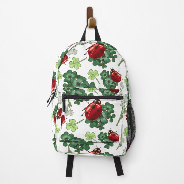 Item preview, Clover Leaf and Red Lady bug Seamless pattern: White background designed and sold by Jessiemay-arts.