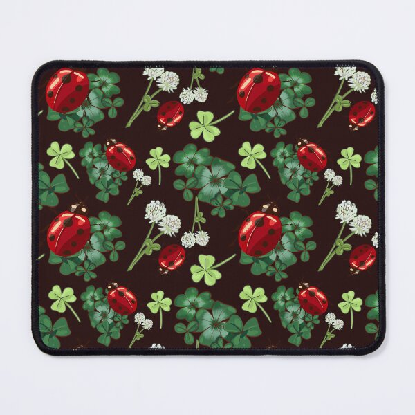 Item preview,  Clover Leaf and Red Lady bug Seamless pattern: Darkbackground designed and sold by Jessiemay-arts.