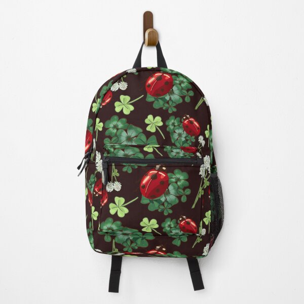 Item preview,  Clover Leaf and Red Lady bug Seamless pattern: Darkbackground designed and sold by Jessiemay-arts.