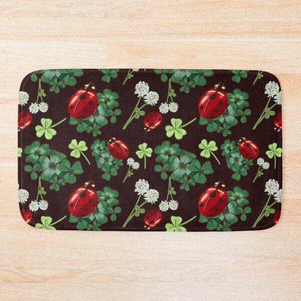 Item preview,  Clover Leaf and Red Lady bug Seamless pattern: Darkbackground designed and sold by Jessiemay-arts.