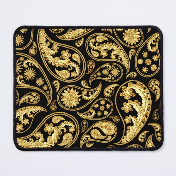 Artikelvorschau, Schönes Schwarz-und Goldpaisley-Muster entworfen und verkauft von silviaol.