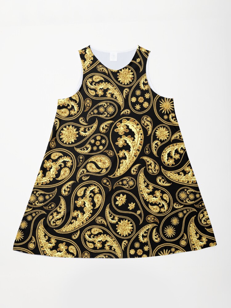 black and gold paisley dress Veronica Beard Lupita Paisley Maxi Dress | Black Multi