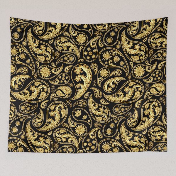 Item preview, Beautiful Black and Gold Paisley Pattern designed and sold by silviaol.