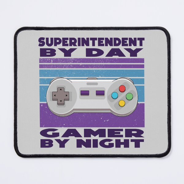 Item preview, Superintendent by day, gamer by night, dark text, overseer, funny supervisor, gamer lover gift, gaming and job title , leadership department designed and sold by SGS-.