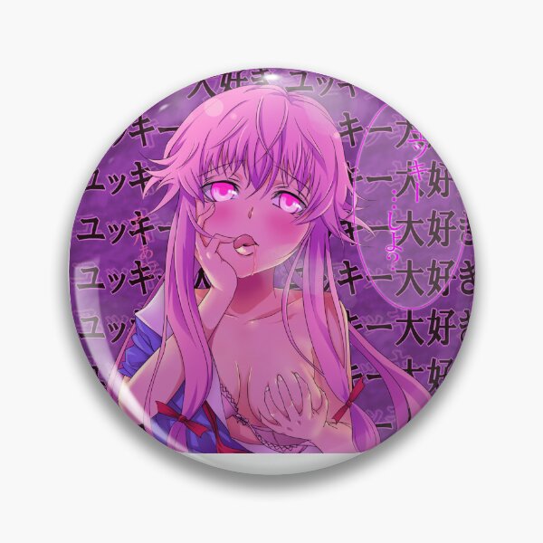 Angry Gasai Yuno Badge Future Diary Mirai Nikki Metal Brooch Soft