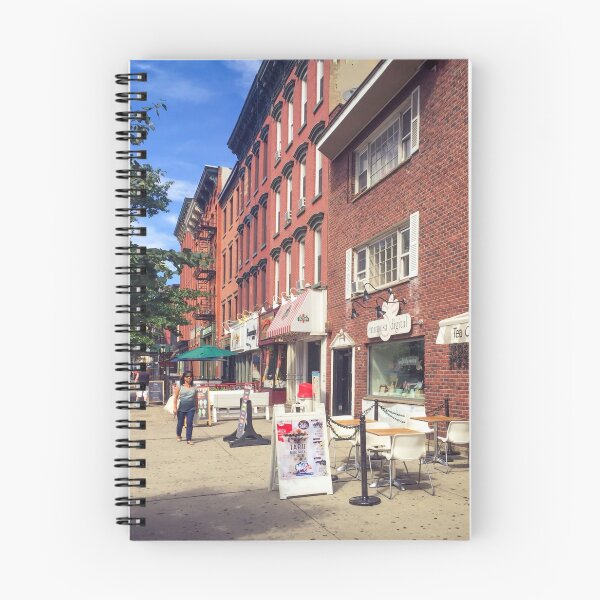 Item preview, City Street Shops Red Bricks Houses Hoboken New Jersey  designed and sold by eleonoraingrid.