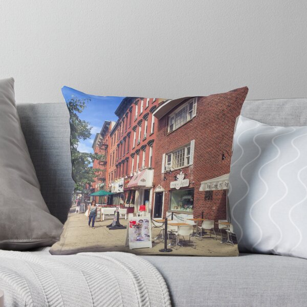 Item preview, City Street Shops Red Bricks Houses Hoboken New Jersey  designed and sold by eleonoraingrid.
