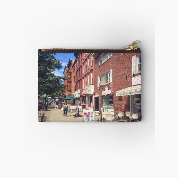 Item preview, City Street Shops Red Bricks Houses Hoboken New Jersey  designed and sold by eleonoraingrid.