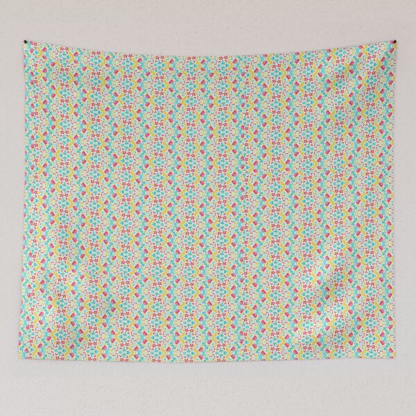 Item preview, Floral blue, red and yellow pattern designed and sold by Joturis.