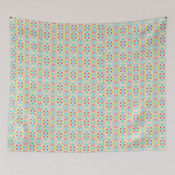 Item preview, Floral blue, red and yellow pattern designed and sold by Joturis.