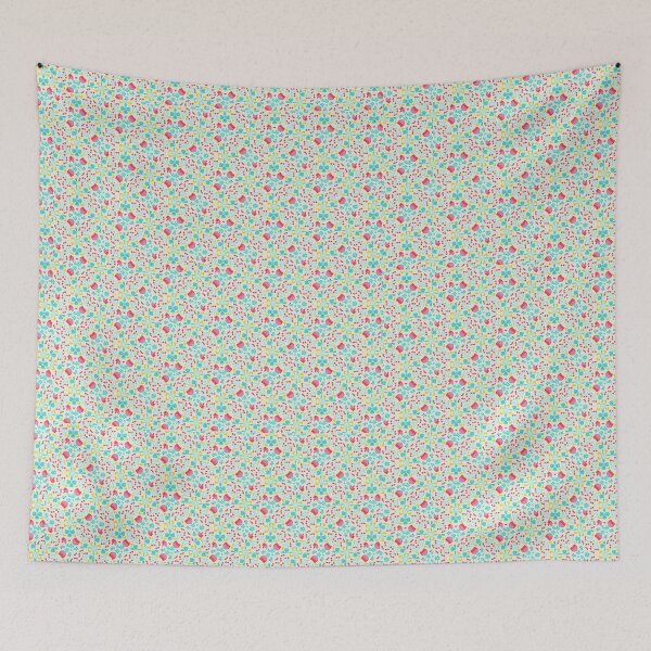 Item preview, Floral blue, red and yellow pattern designed and sold by Joturis.