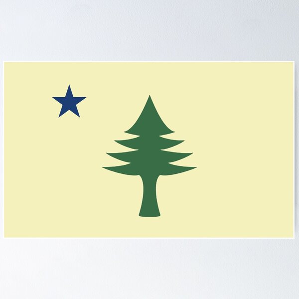 Item preview, Maine 1901 Original Tree and Star Flag designed and sold by portcitymaine.