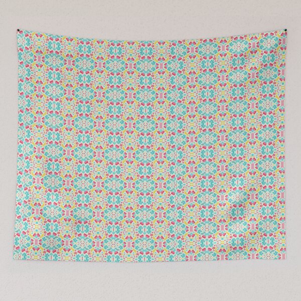 Item preview, Floral blue, red and yellow pattern designed and sold by Joturis.