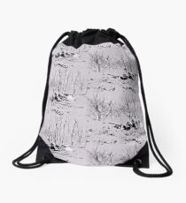 Battle of the Bulge Road Block Drawstring Bag
