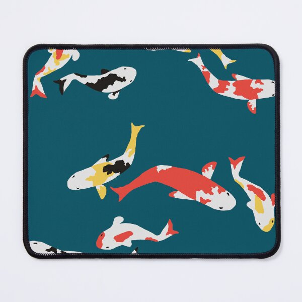 Item preview, Multicolored Koi Pattern on Cyan designed and sold by designcardinal.