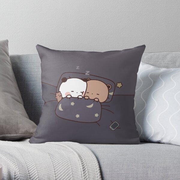 Adorable Panda Bear Cub Sleeping, Kawaii animal Throw Pillow