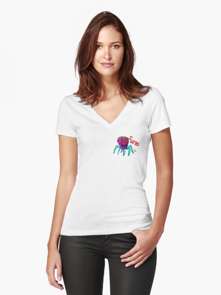 Thumbnail 1 of 3, Fitted V-Neck T-Shirt, I Voted designed and sold by HudsonRowan.