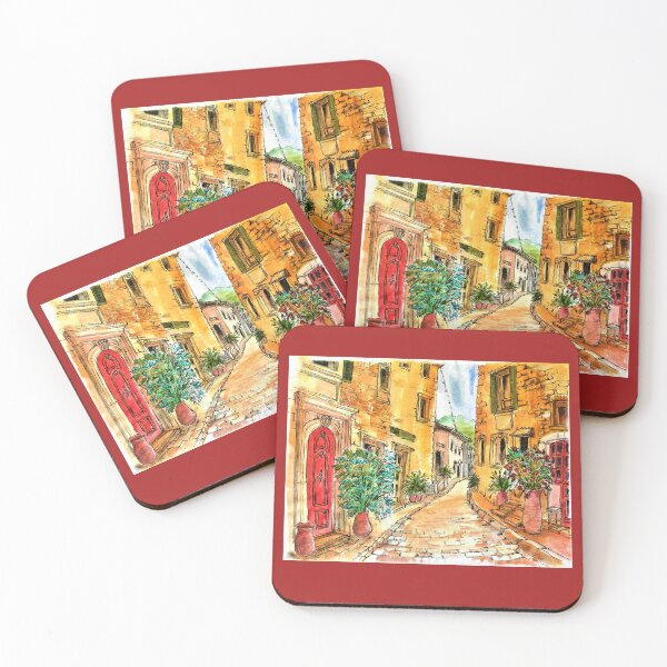 Item preview, Italian Village Street (watercolor and ink print)  designed and sold by DonSylvester.