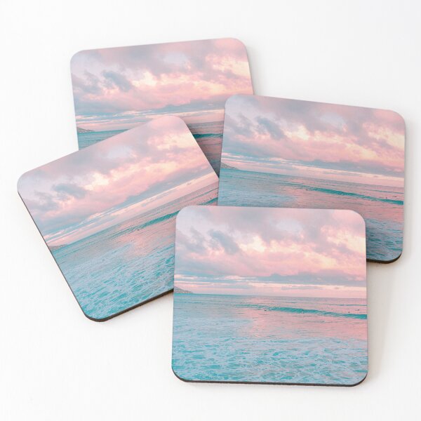 Item preview, Beautiful Cotton Candy Pink Sky, Ocean Waves designed and sold by newburyboutique.