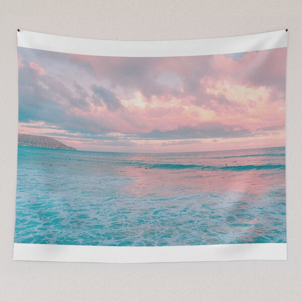 Item preview, Beautiful Cotton Candy Pink Sky, Ocean Waves designed and sold by newburyboutique.