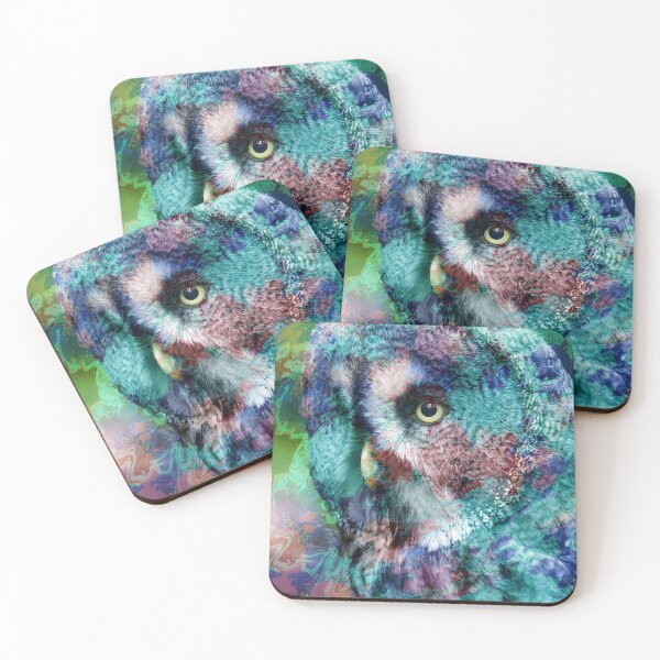 Item preview, Vibrant abstract spray owl art  designed and sold by TipTopTapo.