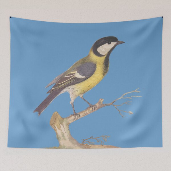 Item preview,  Great Titmouse Bird with Blue Background designed and sold by FlippinTurtles.