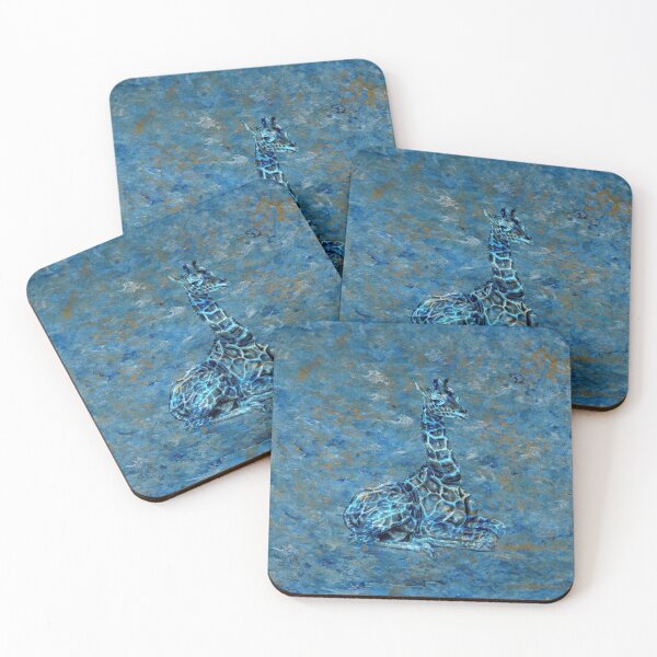 Item preview, Lying giraffe - marbled blue-gold version designed and sold by SylvieG18.