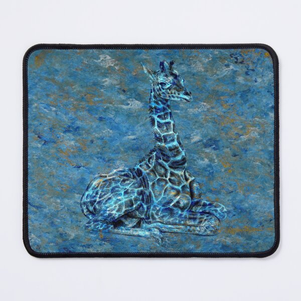 Item preview, Lying giraffe - marbled blue-gold version designed and sold by SylvieG18.