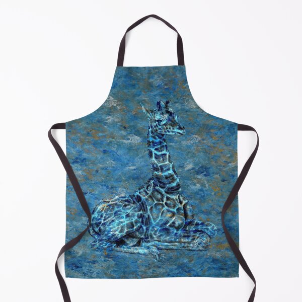 Item preview, Lying giraffe - marbled blue-gold version designed and sold by SylvieG18.
