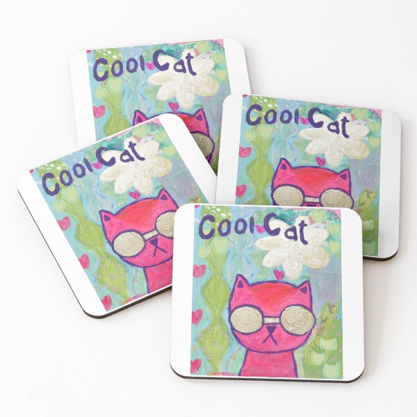 Item preview, Cool Cat painting mixed media  designed and sold by Allison Scianna.