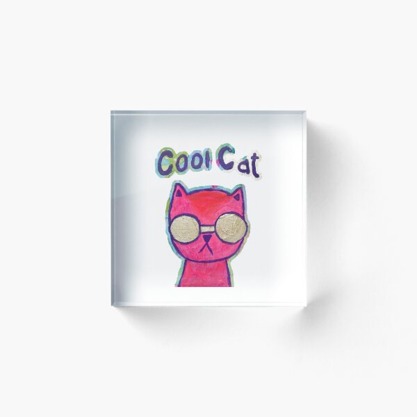 Item preview, Cool Cat painting mixed media  designed and sold by Allison Scianna.