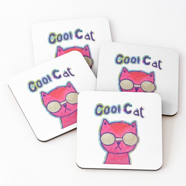 Item preview, Cool Cat painting mixed media  designed and sold by Allison Scianna.