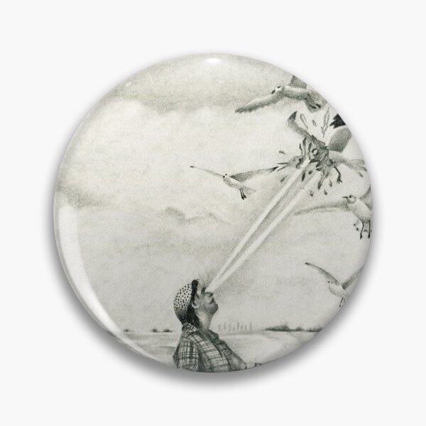 Item preview, seagulls laser beach new york city surrealism designed and sold by genpopart.
