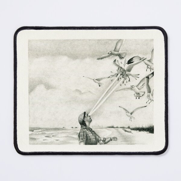 Item preview, seagulls laser beach new york city surrealism designed and sold by genpopart.