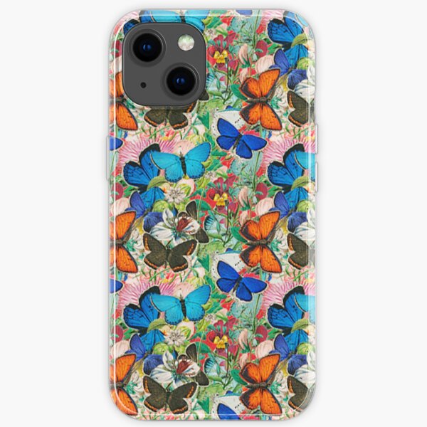 Dainty Butterfly, Botanical Floral Seamless Pattern iPhone Soft Case