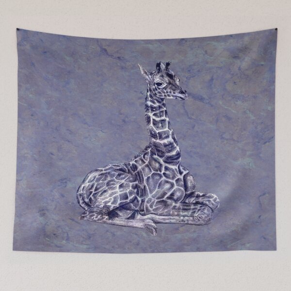 Item preview, Lying giraffe - purple marbled version designed and sold by SylvieG18.
