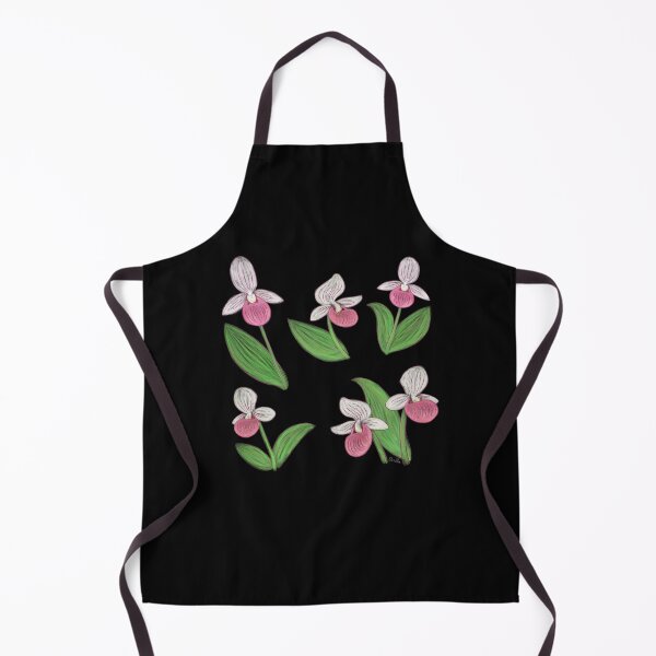 Item preview, Showy Lady Slippers Print - Black designed and sold by EcoElsa.