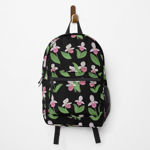 Item preview, Showy Lady Slippers Print - Black designed and sold by EcoElsa.