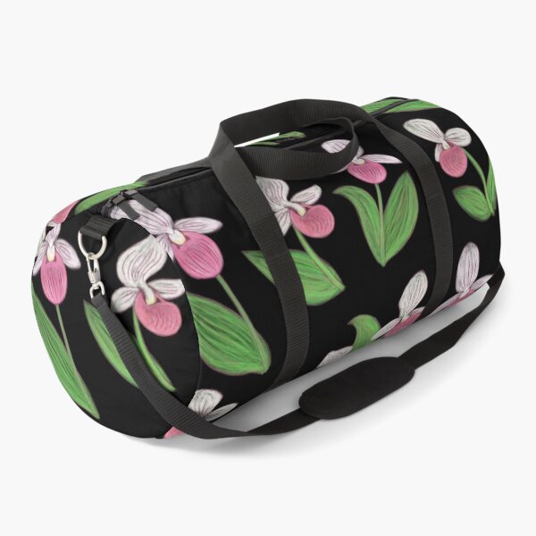 Item preview, Showy Lady Slippers Print - Black designed and sold by EcoElsa.