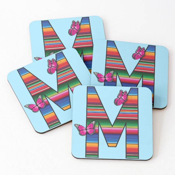 Item preview, Mexican print letter M w/ butterfly designed and sold by Lizettesotelo.