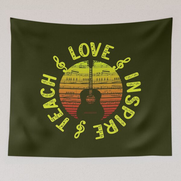 Item preview, Teach, Love, Inspire Guitar Music Teacher Student Logo designed and sold by CRHPOD20.