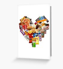 Junk Food Love Heart Greeting Card
