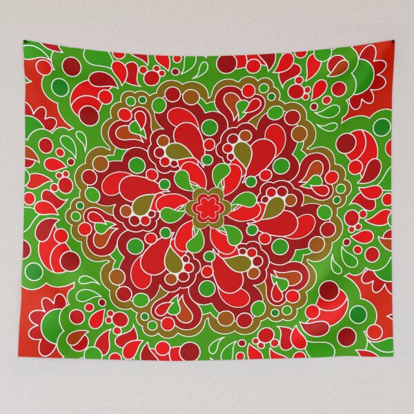 Item preview, Abstract Christmas Red and Green Art designed and sold by Alondra.