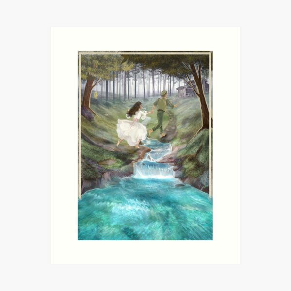 Boy and Girl in Woods Art Print
