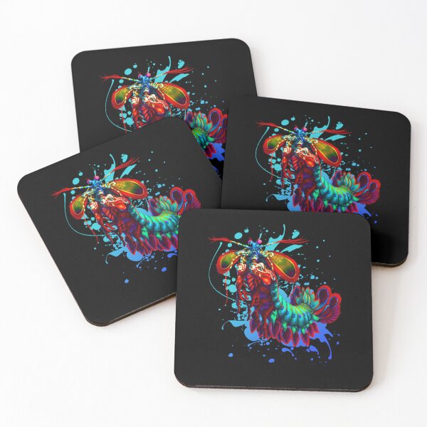 Item preview, Rainbow Peacock Mantis Shrimp Blue Splash designed and sold by OtillieArt.