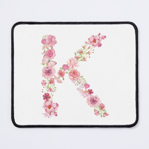 Item preview, Pastel Pink Watercolor Flower Monogram Letter K designed and sold by silviaol.