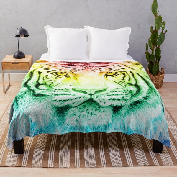Item preview, White tiger- rainbow colorized version, yellow eyes designed and sold by SylvieG18.