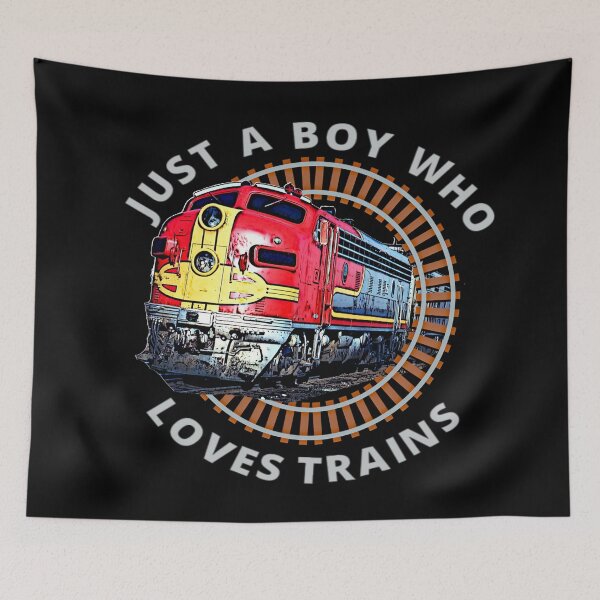 Item preview, Just A Boy Who Loves Trains,  Diesel Locomotive Train Railroad Engine Funny designed and sold by TheTrainRoom.