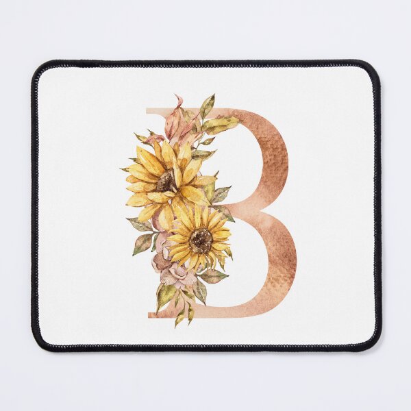 Item preview, Watercolor floral sunflower personalized letter B wedding monogram print designed and sold by tiana-geo.